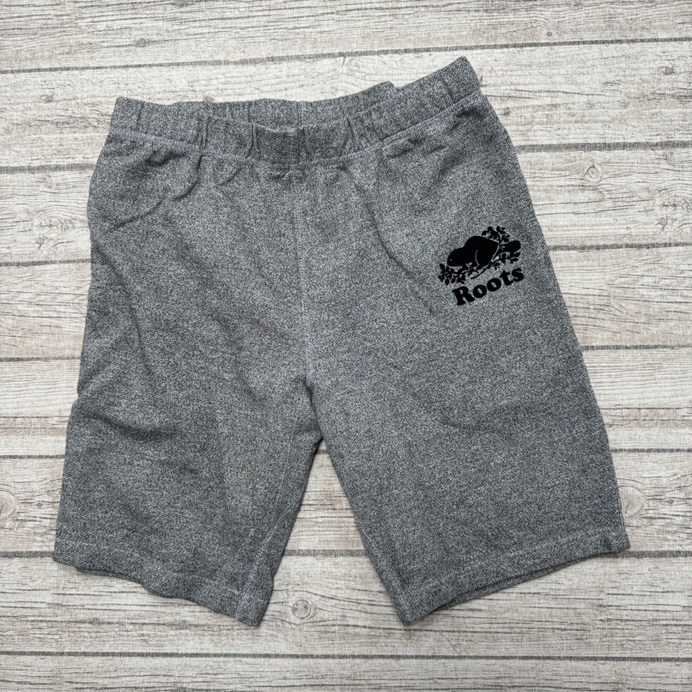 Roots Sweat Shorts Men's Small Gray Salt and Pepper Athletic Lounge Training Gym